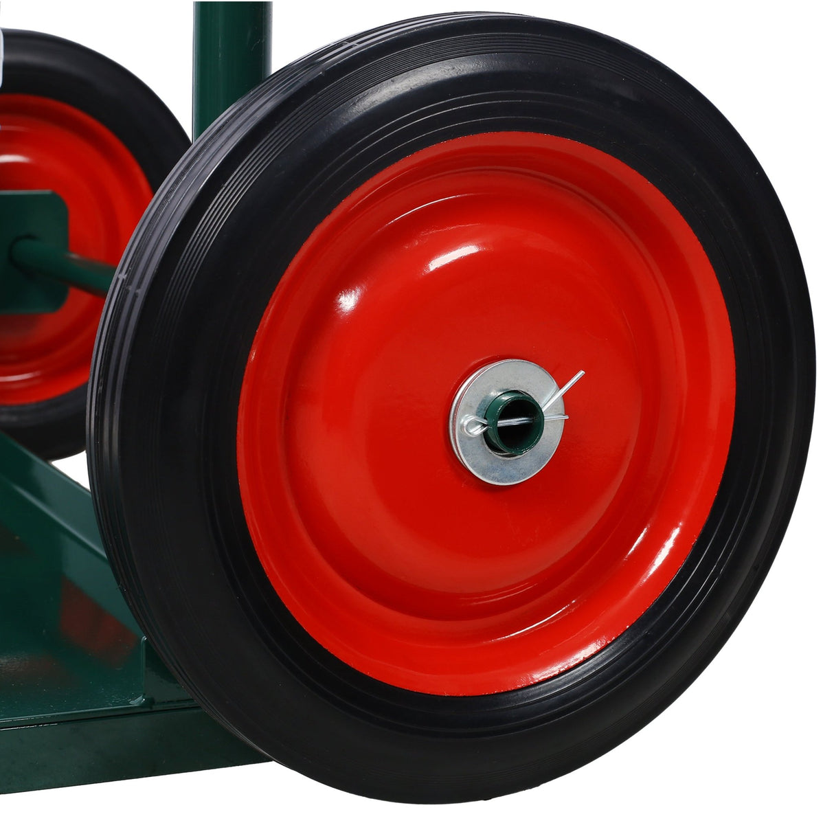 440lbs Capacity Cylinder Cart Welding Hand Truck Large Dual Oxygen Tank Dolly With 10 - Inch Solid Rubber Wheels - Green - Fab Heavy Parts