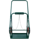440lbs Capacity Cylinder Cart Welding Hand Truck Large Dual Oxygen Tank Dolly With 10 - Inch Solid Rubber Wheels - Green - Fab Heavy Parts