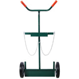 440lbs Capacity Cylinder Cart Welding Hand Truck Large Dual Oxygen Tank Dolly With 10 - Inch Solid Rubber Wheels - Fab Heavy Parts
