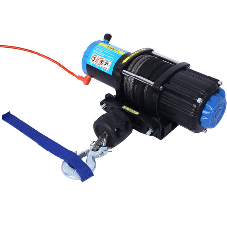 4500 lb Electric Winch 12V Waterproof Synthetic Rope Trailer with Wired and Wireless Remote - Fab Heavy Parts