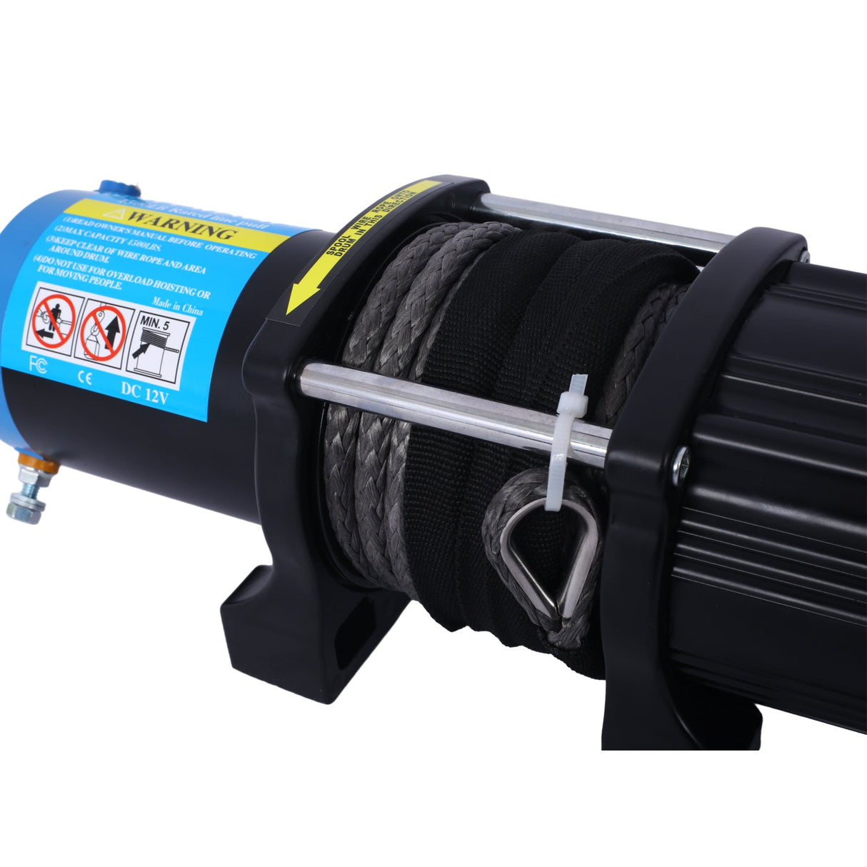 4500 lb Electric Winch 12V Waterproof Synthetic Rope Trailer with Wired and Wireless Remote - Fab Heavy Parts