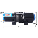4500 lb Electric Winch 12V Waterproof Synthetic Rope Trailer with Wired and Wireless Remote - Fab Heavy Parts