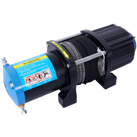 4500 lb Electric Winch 12V Waterproof Synthetic Rope Trailer with Wired and Wireless Remote - Fab Heavy Parts