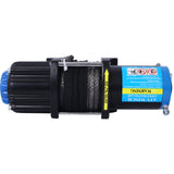 4500 lb Electric Winch 12V Waterproof Synthetic Rope Trailer with Wired and Wireless Remote - Fab Heavy Parts