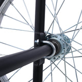 Large Dual Oxygen Tank Cart Dolly with Double Cylinder 20" Pneumatic Wheels Two Fastening Belts--Black