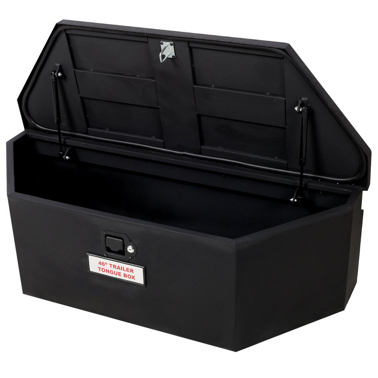 46“X18”X14.5“ Trailer Tongue Box with Lock and Keys Heavy Duty Steel 6.7 CUFT Capacity - Black - Fab Heavy Parts