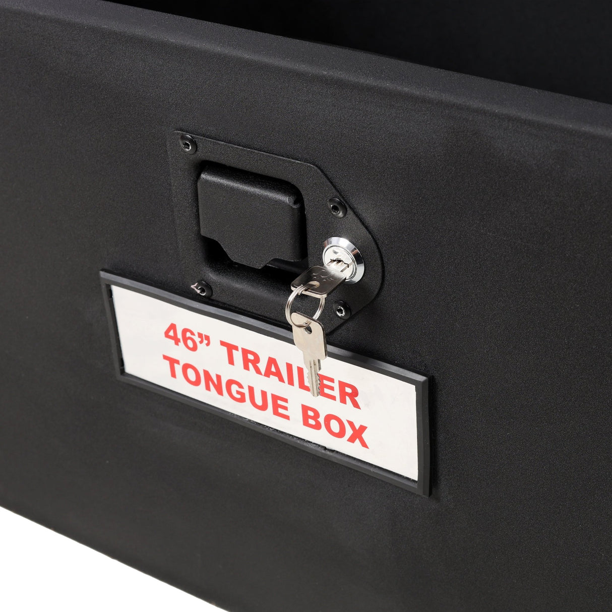 46“X18”X14.5“ Trailer Tongue Box with Lock and Keys Heavy Duty Steel 6.7 CUFT Capacity - Black - Fab Heavy Parts
