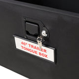 46“X18”X14.5“ Trailer Tongue Box with Lock and Keys Heavy Duty Steel 6.7 CUFT Capacity - Black - Fab Heavy Parts