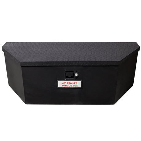 46“X18”X14.5“ Trailer Tongue Box with Lock and Keys Heavy Duty Steel 6.7 CUFT Capacity - Black - Fab Heavy Parts
