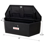 46“X18”X14.5“ Trailer Tongue Box with Lock and Keys Heavy Duty Steel 6.7 CUFT Capacity - Black - Fab Heavy Parts