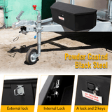 46“X18”X14.5“ Trailer Tongue Box with Lock and Keys Heavy Duty Steel 6.7 CUFT Capacity - Black - Fab Heavy Parts