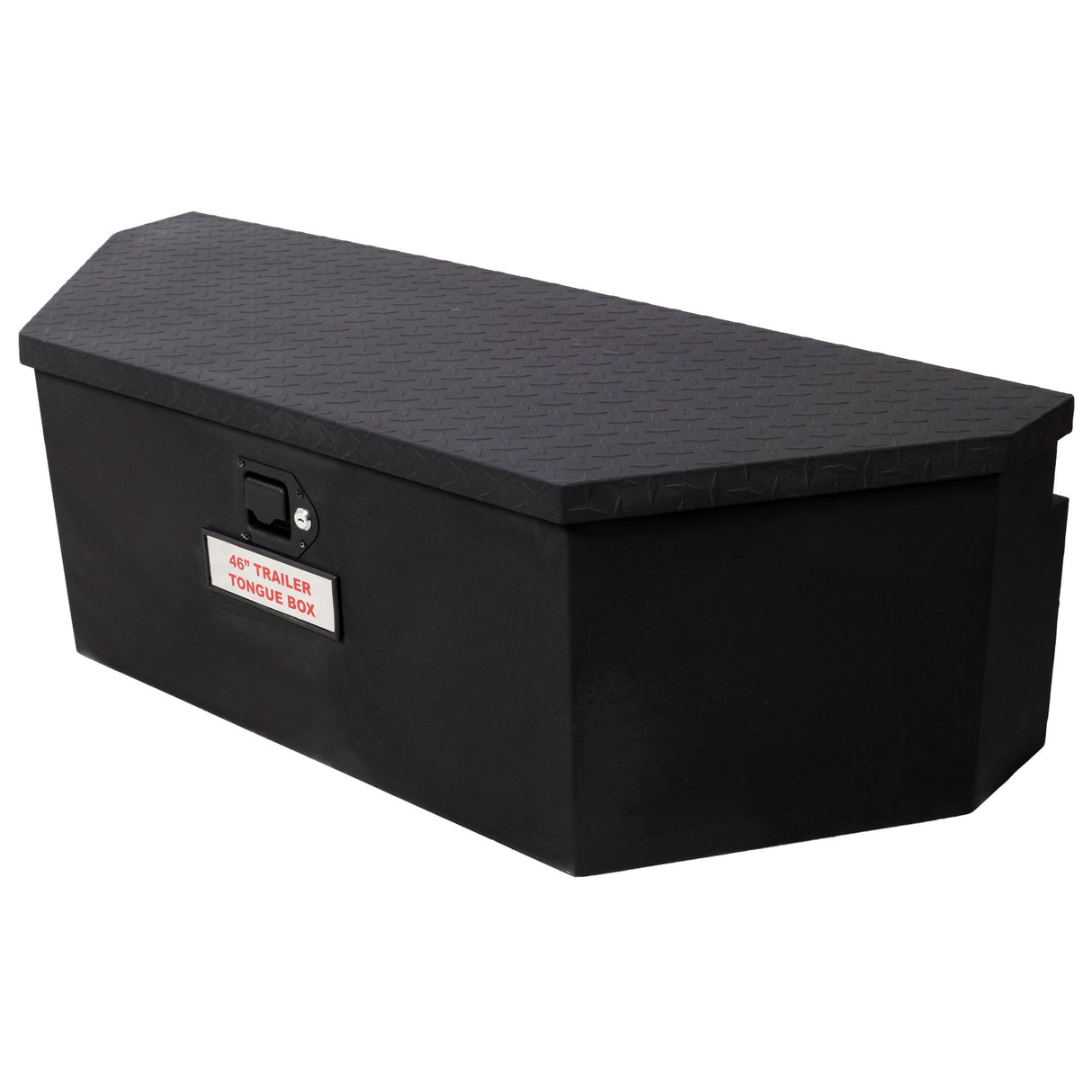 46“X18”X14.5“ Trailer Tongue Box with Lock and Keys Heavy Duty Steel 6.7 CUFT Capacity - Black - Fab Heavy Parts