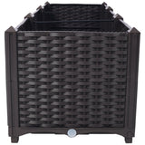 47.2" L X 15.7" D X 14.7" H Deep Raised Garden Bed Plastic Planter Boxes for Vegetables Flowers Herbs and Succulents Self - Watering Raised - Brown - Fab Heavy Parts