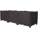 47.2" L X 15.7" D X 14.7" H Deep Raised Garden Bed Plastic Planter Boxes for Vegetables Flowers Herbs and Succulents Self - Watering Raised - Brown - Fab Heavy Parts