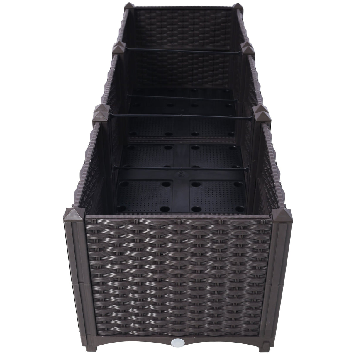 47.2" L X 15.7" D X 14.7" H Deep Raised Garden Bed Plastic Planter Boxes for Vegetables Flowers Herbs and Succulents Self - Watering Raised - Brown - Fab Heavy Parts