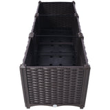 47.2" L X 15.7" D X 14.7" H Deep Raised Garden Bed Plastic Planter Boxes for Vegetables Flowers Herbs and Succulents Self - Watering Raised - Brown - Fab Heavy Parts