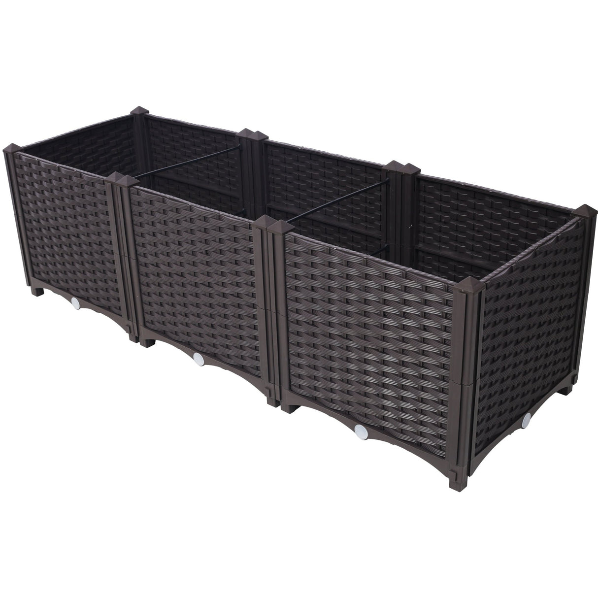 47.2" L X 15.7" D X 14.7" H Deep Raised Garden Bed Plastic Planter Boxes for Vegetables Flowers Herbs and Succulents Self - Watering Raised - Brown - Fab Heavy Parts