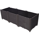 47.2" L X 15.7" D X 14.7" H Deep Raised Garden Bed Plastic Planter Boxes for Vegetables Flowers Herbs and Succulents Self - Watering Raised - Brown - Fab Heavy Parts