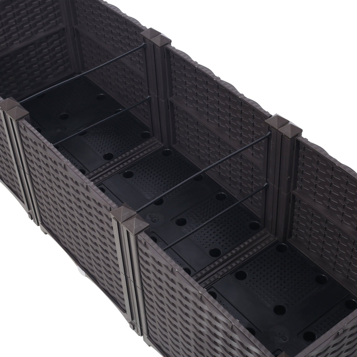 47.2" L X 15.7" D X 14.7" H Deep Raised Garden Bed Plastic Planter Boxes for Vegetables Flowers Herbs and Succulents Self - Watering Raised - Brown - Fab Heavy Parts