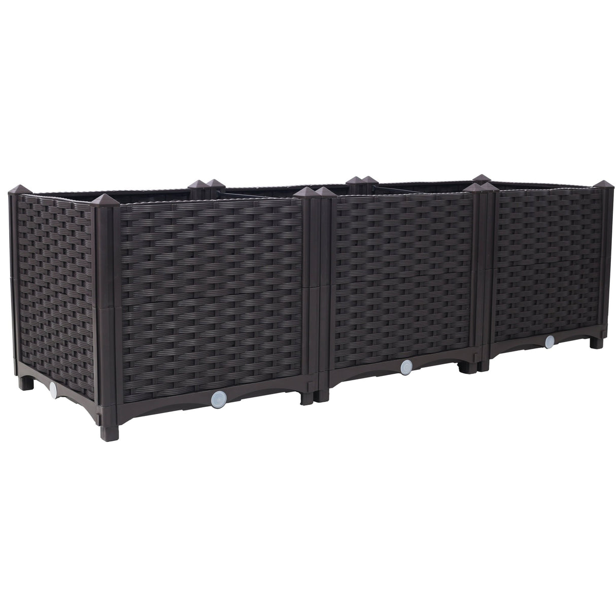 47.2" L X 15.7" D X 14.7" H Deep Raised Garden Bed Plastic Planter Boxes for Vegetables Flowers Herbs and Succulents Self - Watering Raised - Brown - Fab Heavy Parts