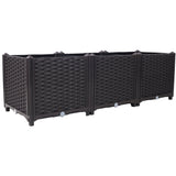 47.2" L X 15.7" D X 14.7" H Deep Raised Garden Bed Plastic Planter Boxes for Vegetables Flowers Herbs and Succulents Self - Watering Raised - Brown - Fab Heavy Parts