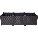 47.2" L X 15.7" D X 14.7" H Deep Raised Garden Bed Plastic Planter Boxes for Vegetables Flowers Herbs and Succulents Self - Watering Raised - Brown - Fab Heavy Parts