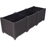 47.2" L X 15.7" D X 14.7" H Deep Raised Garden Bed Plastic Planter Boxes for Vegetables Flowers Herbs and Succulents Self - Watering Raised - Brown - Fab Heavy Parts