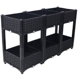 47.2"x15.7"x27.7" Elevated Planter Garden Box with Drainage Plug Raised Beds for Vegetable/Flower/Herb Outdoor Standing Gardening Kit - Black - Fab Heavy Parts