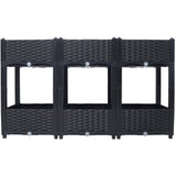 47.2"x15.7"x27.7" Elevated Planter Garden Box with Drainage Plug Raised Beds for Vegetable/Flower/Herb Outdoor Standing Gardening Kit - Black - Fab Heavy Parts