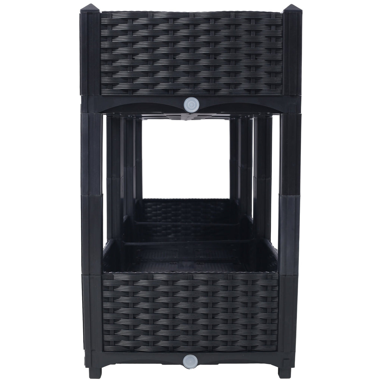 47.2"x15.7"x27.7" Elevated Planter Garden Box with Drainage Plug Raised Beds for Vegetable/Flower/Herb Outdoor Standing Gardening Kit - Black - Fab Heavy Parts