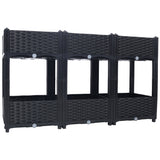 47.2"x15.7"x27.7" Elevated Planter Garden Box with Drainage Plug Raised Beds for Vegetable/Flower/Herb Outdoor Standing Gardening Kit - Black - Fab Heavy Parts