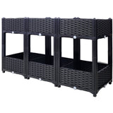 47.2"x15.7"x27.7" Elevated Planter Garden Box with Drainage Plug Raised Beds for Vegetable/Flower/Herb Outdoor Standing Gardening Kit - Black - Fab Heavy Parts