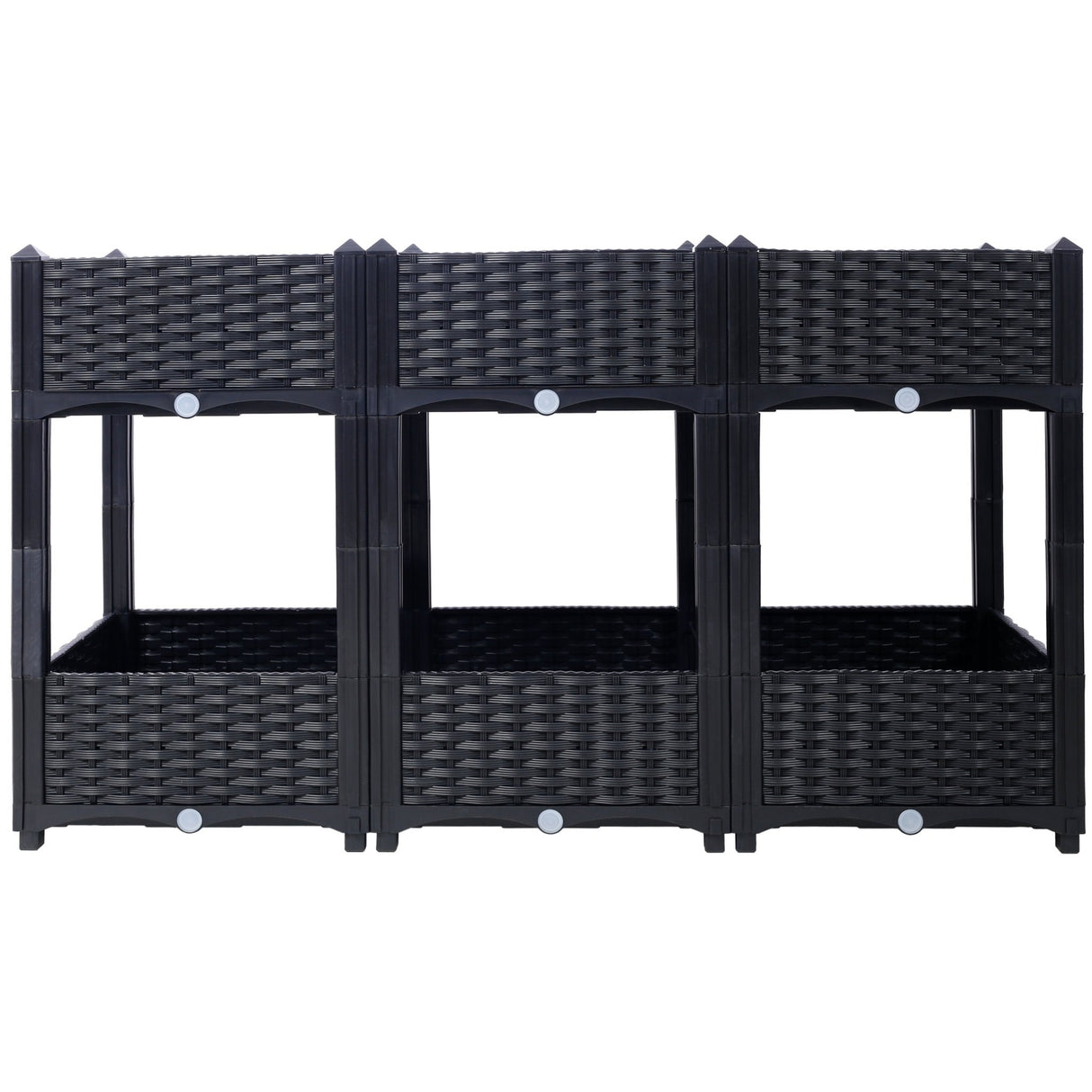 47.2"x15.7"x27.7" Elevated Planter Garden Box with Drainage Plug Raised Beds for Vegetable/Flower/Herb Outdoor Standing Gardening Kit - Black - Fab Heavy Parts