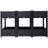 47.2"x15.7"x27.7" Elevated Planter Garden Box with Drainage Plug Raised Beds for Vegetable/Flower/Herb Outdoor Standing Gardening Kit - Black - Fab Heavy Parts