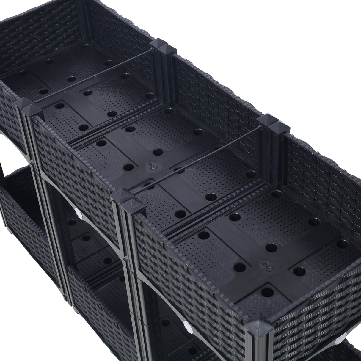47.2"x15.7"x27.7" Elevated Planter Garden Box with Drainage Plug Raised Beds for Vegetable/Flower/Herb Outdoor Standing Gardening Kit - Black - Fab Heavy Parts