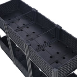 47.2"x15.7"x27.7" Elevated Planter Garden Box with Drainage Plug Raised Beds for Vegetable/Flower/Herb Outdoor Standing Gardening Kit - Black - Fab Heavy Parts
