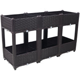47.2"x15.7"x27.7" Elevated Planter Garden Box with Drainage Plug Raised Beds for Vegetable/Flower/Herb Outdoor Standing Gardening Kit - Brown - Fab Heavy Parts