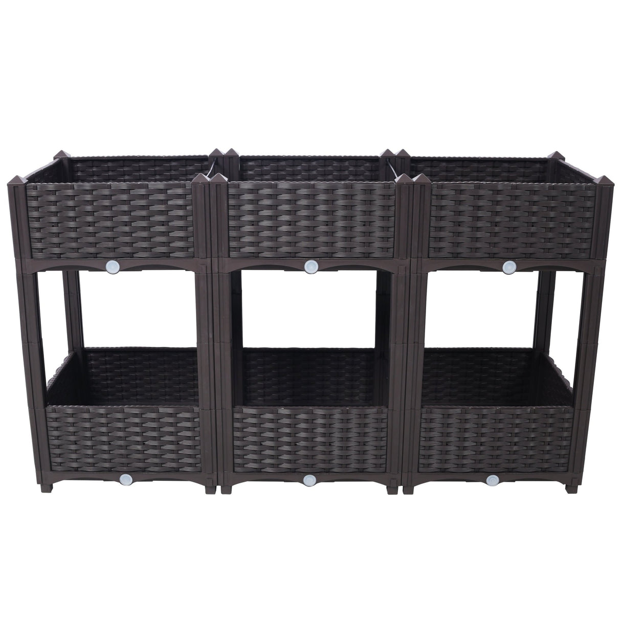 47.2"x15.7"x27.7" Elevated Planter Garden Box with Drainage Plug Raised Beds for Vegetable/Flower/Herb Outdoor Standing Gardening Kit - Brown - Fab Heavy Parts