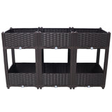 47.2"x15.7"x27.7" Elevated Planter Garden Box with Drainage Plug Raised Beds for Vegetable/Flower/Herb Outdoor Standing Gardening Kit - Brown - Fab Heavy Parts