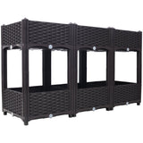 47.2"x15.7"x27.7" Elevated Planter Garden Box with Drainage Plug Raised Beds for Vegetable/Flower/Herb Outdoor Standing Gardening Kit - Brown - Fab Heavy Parts
