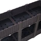 47.2"x15.7"x27.7" Elevated Planter Garden Box with Drainage Plug Raised Beds for Vegetable/Flower/Herb Outdoor Standing Gardening Kit - Brown - Fab Heavy Parts