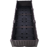 47.2"x15.7"x27.7" Elevated Planter Garden Box with Drainage Plug Raised Beds for Vegetable/Flower/Herb Outdoor Standing Gardening Kit - Brown - Fab Heavy Parts