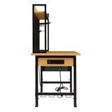 48'' Adjustable Wooden Workbench with Pegboard and Wheels with AC/USB Outlet Hooks Shelf Heavy Duty 1600 lb. Capacity - Fab Heavy Parts