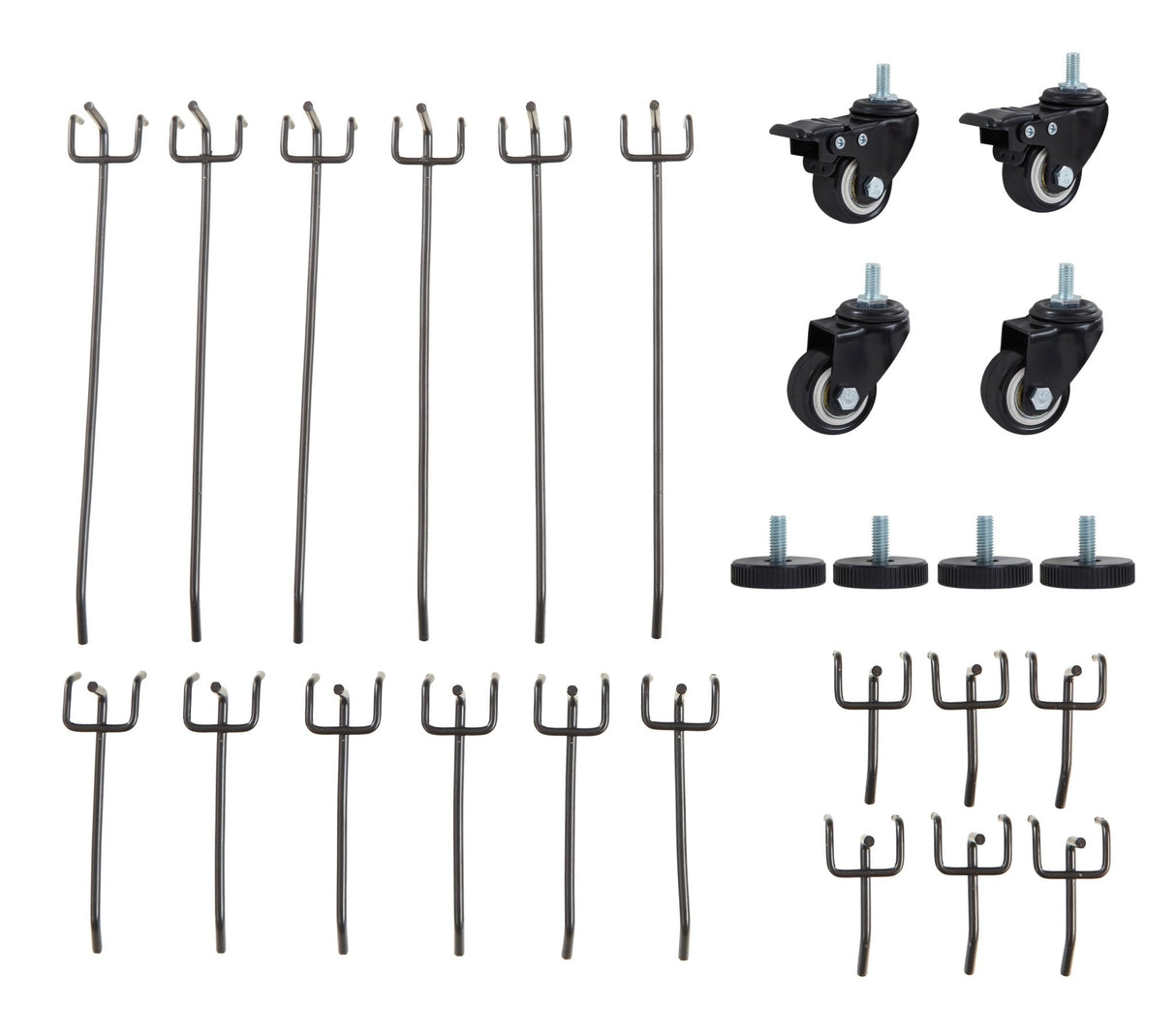 48'' Adjustable Wooden Workbench with Pegboard and Wheels with AC/USB Outlet Hooks Shelf Heavy Duty 1600 lb. Capacity - Fab Heavy Parts