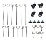 48'' Adjustable Wooden Workbench with Pegboard and Wheels with AC/USB Outlet Hooks Shelf Heavy Duty 1600 lb. Capacity - Fab Heavy Parts