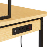 48'' Adjustable Wooden Workbench with Pegboard and Wheels with AC/USB Outlet Hooks Shelf Heavy Duty 1600 lb. Capacity - Fab Heavy Parts