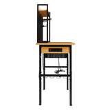 48'' Adjustable Wooden Workbench with Pegboard and Wheels with AC/USB Outlet Hooks Shelf Heavy Duty 1600 lb. Capacity - Fab Heavy Parts