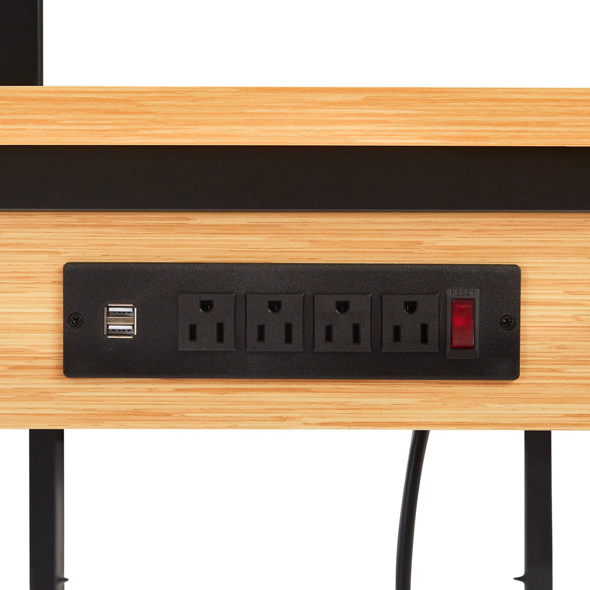 48'' Adjustable Wooden Workbench with Pegboard and Wheels with AC/USB Outlet Hooks Shelf Heavy Duty 1600 lb. Capacity - Fab Heavy Parts