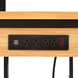 48'' Adjustable Wooden Workbench with Pegboard and Wheels with AC/USB Outlet Hooks Shelf Heavy Duty 1600 lb. Capacity - Fab Heavy Parts