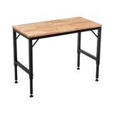 48' Heavy - Duty Adjustable Workbench Wood W/Rubber Pads 2000 Lbs Capacity - Fab Heavy Parts